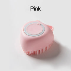 Soft Silicone Dog Brush - Gentle Grooming for Sensitive Skin & Bathing Soft Pink Heart
