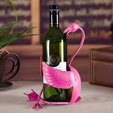 Jeeper's Keepers Flamingo Wine Holder - Cute Handmade Metal Sculpture for Home Decor