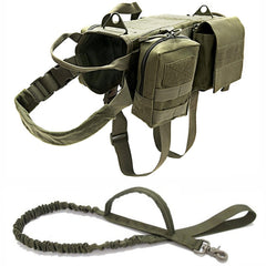 My Store Tactical Military Dog Harness - Durable Nylon for All Seasons Green Suit and Rope XL