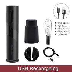My Store Automatic Wine Bottle Opener - Electric with Foil Cutter Rechargeable Set-2