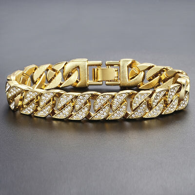 Jeeper's Keepers Miami Gold Curb Cuban Bracelet - Elegant Men's Fashion Accessory