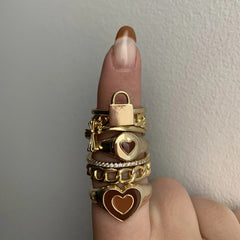 Creative Love Heart Ring - Stylish Alloy Jewelry for Trendy Elegance