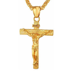 Jeeper's Keepers Cross Necklace - Stylish Titanium & Stainless Steel Pendant Gold 2