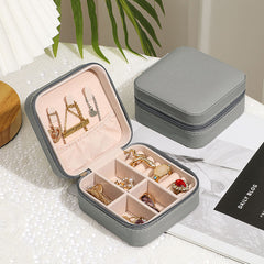 Stylish Jewelry Zipper Box Storage - Portable, Durable Leather Organizer