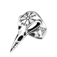 Jeeper's Keepers Gothic Ring - Silver Metal, Black Enamel Finish, Hypoallergenic
