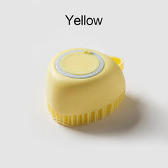 Soft Silicone Dog Brush - Gentle Grooming for Sensitive Skin & Bathing Soft Yellow Heart