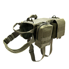 My Store Tactical Military Dog Harness - Durable Nylon for All Seasons Green Suit XL