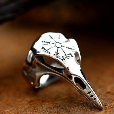 Jeeper's Keepers Gothic Ring - Silver Metal, Black Enamel Finish, Hypoallergenic