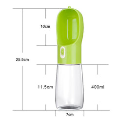 Jeeper's Keepers Pet Dog Water Bottle Feeder - Hydration and Food On-the-Go Green2