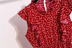 Summer Dress 2021 Elegant Sundress Slim Sleeveless Woman Vestidos Ruffles Knee Length Clothes Red Beach Party Dresses For Women