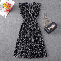 Summer Dress 2021 Elegant Sundress Slim Sleeveless Woman Vestidos Ruffles Knee Length Clothes Red Beach Party Dresses For Women
