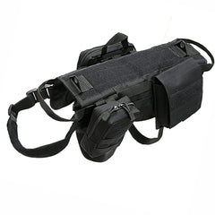 My Store Tactical Military Dog Harness - Durable Nylon for All Seasons Black Suit XL