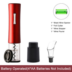 My Store Automatic Wine Bottle Opener - Electric with Foil Cutter Red Set