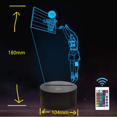 My Store Basketball 3D Lamp - Customizable Colors & Remote Control