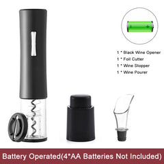 My Store Automatic Wine Bottle Opener - Electric with Foil Cutter Black Set