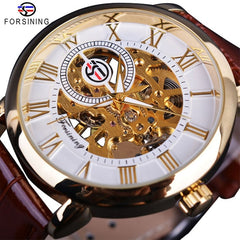 Jeeper's Keepers Men's Luxury Brand Watch - Skeleton Dial, Leather Band Brown