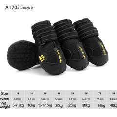 Jeeper's Keepers Waterproof Reflective Dog Boots - 100% Cotton for Comfort Black 2 4