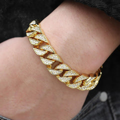 Jeeper's Keepers Miami Gold Curb Cuban Bracelet - Elegant Men's Fashion Accessory