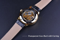 Jeeper's Keepers Men's Luxury Brand Watch - Skeleton Dial, Leather Band