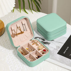 Stylish Jewelry Zipper Box Storage - Portable, Durable Leather Organizer