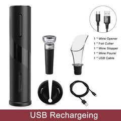 My Store Automatic Wine Bottle Opener - Electric with Foil Cutter Rechargeable Set-1