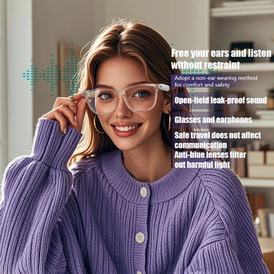 Lightweight GS03 Bluetooth Glasses Smart Touch Audio Music BT5.3 Anti-blue Light UV400 Polarized Lens Smart Glasses For Men