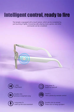 Lightweight GS03 Bluetooth Glasses Smart Touch Audio Music BT5.3 Anti-blue Light UV400 Polarized Lens Smart Glasses For Men