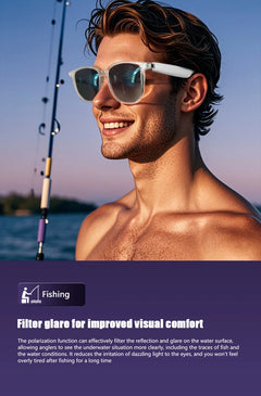 Lightweight GS03 Bluetooth Glasses Smart Touch Audio Music BT5.3 Anti-blue Light UV400 Polarized Lens Smart Glasses For Men