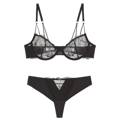 Lingerie Set for Women 2 Pieces Lingerie Lace Bra and Panty Sets Sexy Babydoll Underwear