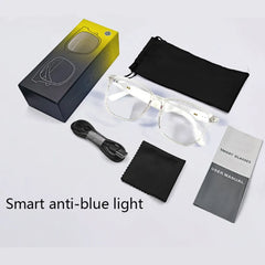 Lightweight GS03 Bluetooth Glasses Smart Touch Audio Music BT5.3 Anti-blue Light UV400 Polarized Lens Smart Glasses For Men
