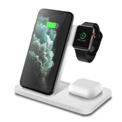 Jeeper's Keepers |3-in-1 Wireless Fast Charger Dock - Charge iPhone & Apple Watch White 3 In 1