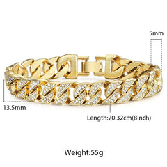 Jeeper's Keepers Miami Gold Curb Cuban Bracelet - Elegant Men's Fashion Accessory