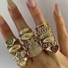Creative Love Heart Ring - Stylish Alloy Jewelry for Trendy Elegance