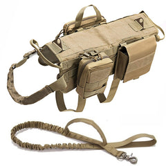 My Store Tactical Military Dog Harness - Durable Nylon for All Seasons Yellow Suit and Rope XL