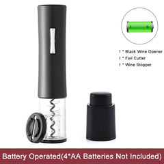 My Store Automatic Wine Bottle Opener - Electric with Foil Cutter Black Add a Stopper