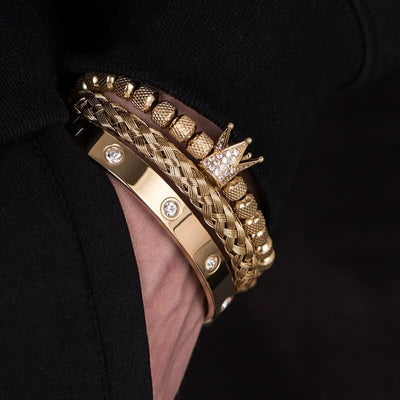 Jeeper's Keepers Diamond Roman Bracelets - Luxury Stainless Steel for Men