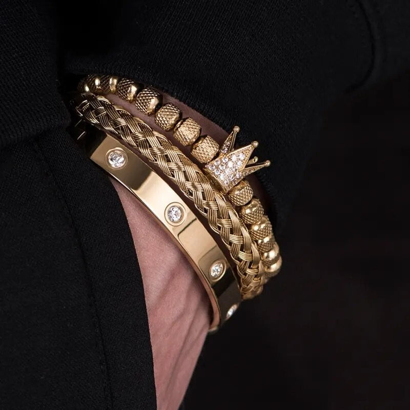 Jeeper's Keepers Diamond Roman Bracelets - Luxury Stainless Steel for Men