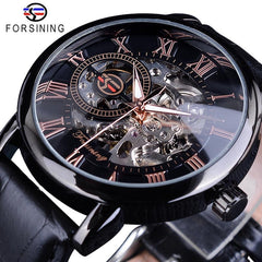 Jeeper's Keepers Men's Luxury Brand Watch - Skeleton Dial, Leather Band Rose Golden