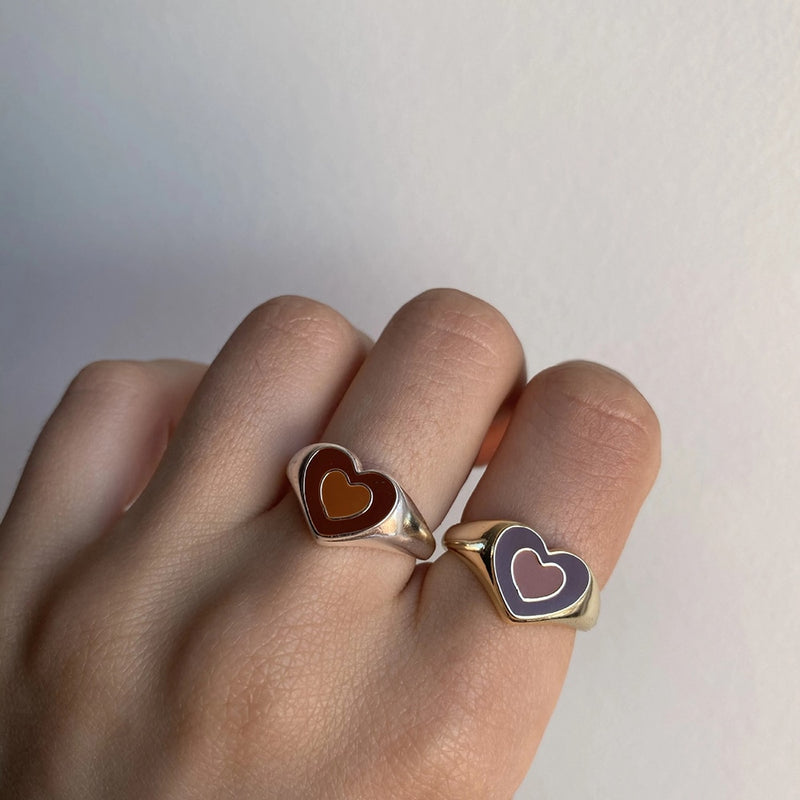 Creative Love Heart Ring - Stylish Alloy Jewelry for Trendy Elegance