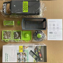 Jeeper's Keepers | Vegetable Chopper Slicer - 10-Piece Kitchen Tool Set Green with Black