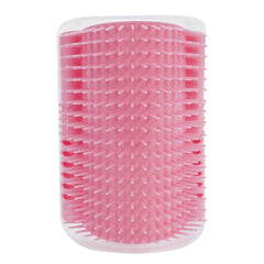 My Store Cat Self Groomer Corner Brush - Easy Hair Removal & Massage Pink