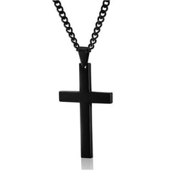 Jeeper's Keepers Cross Necklace - Stylish Titanium & Stainless Steel Pendant Black 1