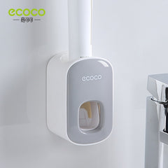 ECOCO Wall Mount Automatic Toothpaste Dispenser - Organized Oral Care Accessory Gray