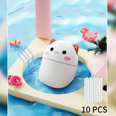 Jeeper's Keepers Cute Cat Humidifier - 250ml with Night Light & Aromatherapy White 10pcs