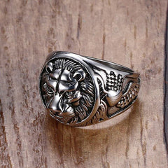 Vintage Lion Head Ring - Men's Punk Fashion Jewelry | Jeeper's Keepers 14029