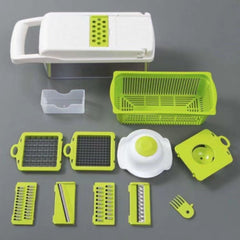 Jeeper's Keepers | Vegetable Chopper Slicer - 10-Piece Kitchen Tool Set Green with White