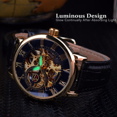Jeeper's Keepers Men's Luxury Brand Watch - Skeleton Dial, Leather Band