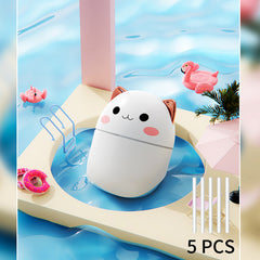 Jeeper's Keepers Cute Cat Humidifier - 250ml with Night Light & Aromatherapy White 5pcs
