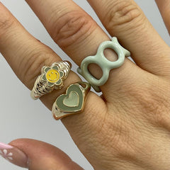 Creative Love Heart Ring - Stylish Alloy Jewelry for Trendy Elegance