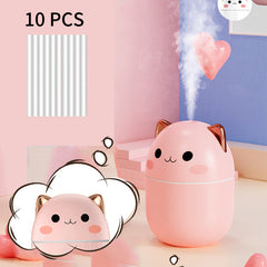 Jeeper's Keepers Cute Cat Humidifier - 250ml with Night Light & Aromatherapy Pink 10pcs
